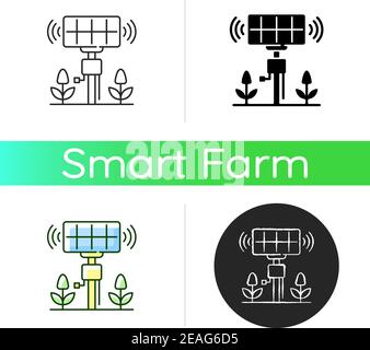 Smart agriculture sensors icon Stock Vector