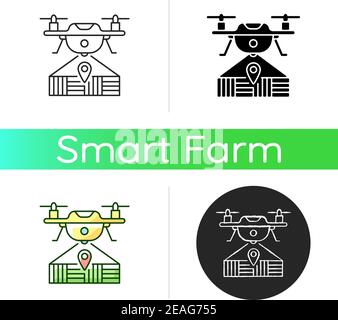 Drone mapping icon Stock Vector