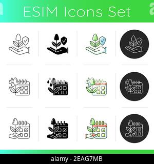 Smart farming icons set Stock Vector