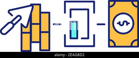 Commercial civil engineering RGB color icon Stock Vector