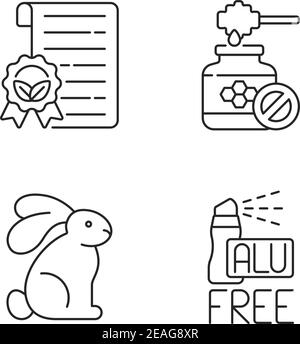 Beauty industry isuues linear icons set Stock Vector