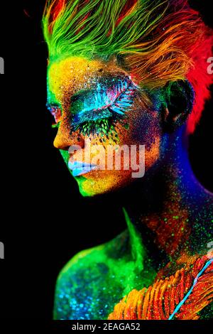 close up UV portrait Stock Photo