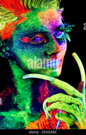 close up UV portrait Stock Photo