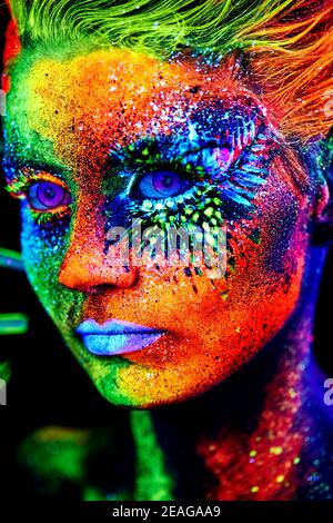 close up UV portrait Stock Photo