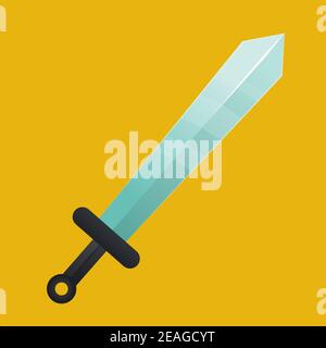 Iron sword on yellow background vector illustration Stock Vector