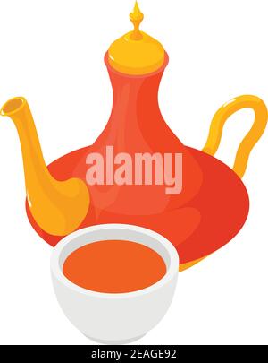 Turkish tea icon. Isometric illustration of turkish tea vector icon for web Stock Vector