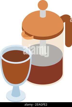 Fresh coffee icon. Isometric illustration of fresh coffee vector icon for web Stock Vector