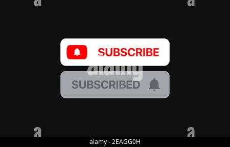 Subscribe social media element. subscribe and subscribed buttons. Vector illustration Stock Vector