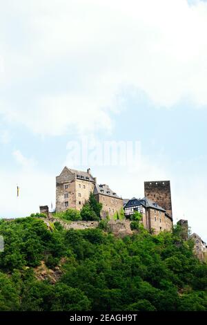 Castle Hotel Auf Schoenburg in Oberwesel. Stock Photo