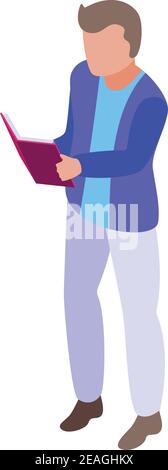 School book test icon. Isometric of school book test vector icon for web design isolated on white background Stock Vector