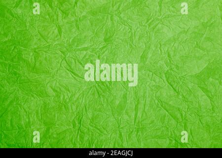 Old crumpled green paper background texture Stock Photo
