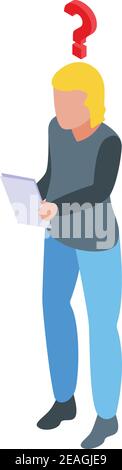 School test question icon. Isometric of school test question vector icon for web design isolated on white background Stock Vector