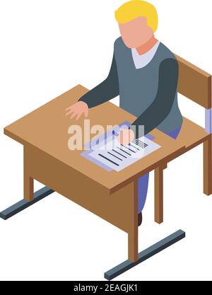 Classroom start school test icon. Isometric of classroom start school test vector icon for web design isolated on white background Stock Vector
