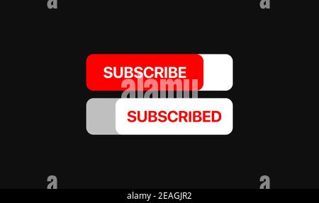 Subscribe switch control. Social media element. subscribe and subscribed buttons. Vector illustration Stock Vector