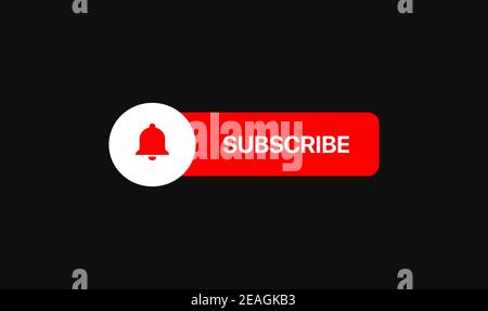 Video Service Subscribe Button. Lower Third, bell Icon. Vector Illustration On Black Background. Vector illustration Stock Vector