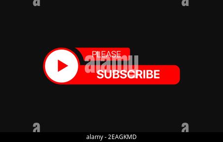Video Service subscribe Button Lower Third. Social Media Vector Element On Black Background. Vector illustration Stock Vector