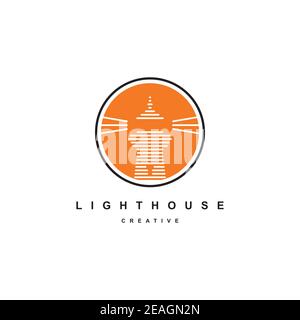 light house logo design vector template Stock Vector