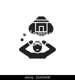 Homeless person line color icon. Sign for web page, mobile app, button, logo Stock Vector