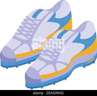 Cricket boots icon. Isometric of cricket boots vector icon for web design isolated on white background Stock Vector