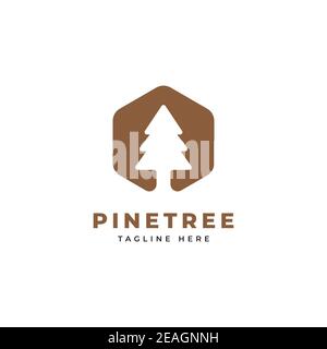 Pine tree logo design vector template Stock Vector