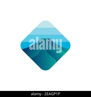Creative gradient mountain illustration logo design vector template Stock Vector