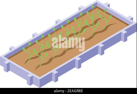Farm ground icon. Isometric of farm ground vector icon for web design isolated on white background Stock Vector
