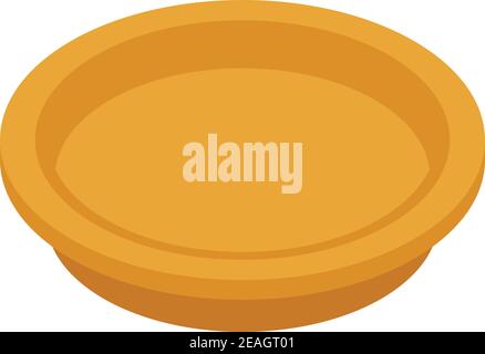 Eco paper plate icon. Isometric of eco paper plate vector icon for web design isolated on white background Stock Vector