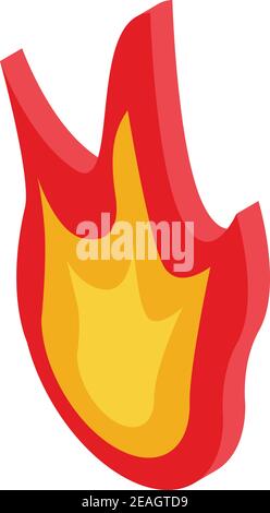 Isometric flame design of Fire bonfire hot burn light flammable heat ...