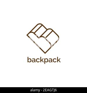 letter B for backpack symbol logo design vector template Stock Vector