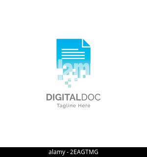 Digital document logo illustration design vector template Stock Vector