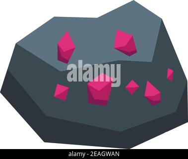 Jewel stone icon. Isometric of jewel stone vector icon for web design isolated on white background Stock Vector