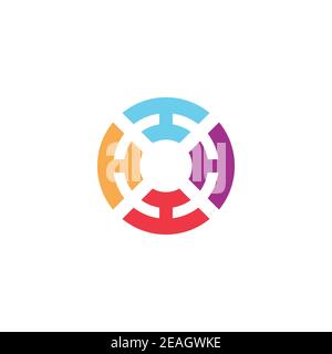 Abstract circle symbol logo design vector template Stock Vector