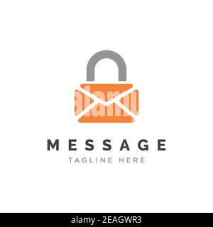 Secure message illustration symbol logo design vector template Stock Vector