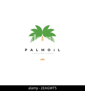 Palm oil illustration logo design vector template Stock Vector