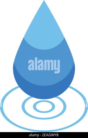 Hydro power drop icon. Isometric of hydro power drop vector icon for web design isolated on white background Stock Vector