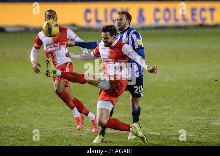 Sheffield, UK. 09th Feb, 2021. Ryan Tafazolli #6 of Wycombe Wanderers make clearance in Sheffield, UK on 2/9/2021. (Photo by Dean Williams/News Images/Sipa USA) Credit: Sipa USA/Alamy Live News Stock Photo