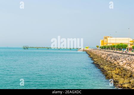 seaside promenade behind the Sharq souq in Kuwait Stock Photo