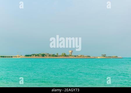 View of the Green island park built on reclaimed land in Kuwait. Stock Photo