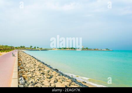 View of the Green island park built on reclaimed land in Kuwait. Stock Photo