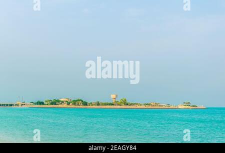 View of the Green island park built on reclaimed land in Kuwait. Stock Photo