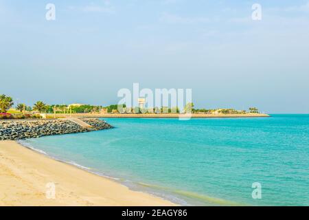 View of the Green island park built on reclaimed land in Kuwait. Stock Photo