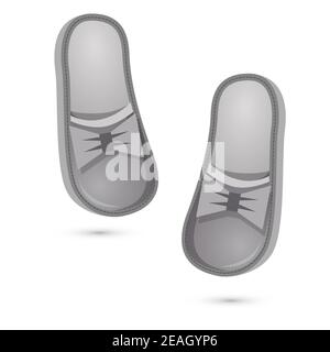 Pair of Parent's Home Slippers Isolated on White. Vector Illustration. Dad's Shoe. Stock Vector