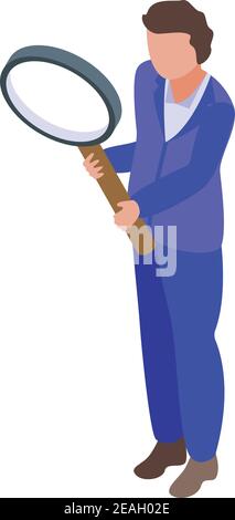 Agent searching icon. Isometric of agent searching vector icon for web design isolated on white background Stock Vector