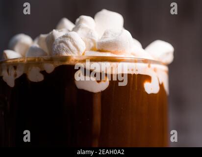 hot chocolate cocoa with marshmallows in a beautiful bowl Stock Photo