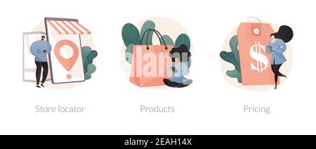 E-commerce website abstract concept vector illustrations. Stock Vector