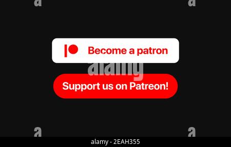 Donation buttons. Support channel. Social Media elements for video service platforms. Vector illustration Stock Vector