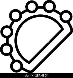Concert tambourine icon. Outline concert tambourine vector icon for web design isolated on white background Stock Vector