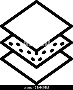 Three layer napkin icon. Outline three layer napkin vector icon for web design isolated on white background Stock Vector