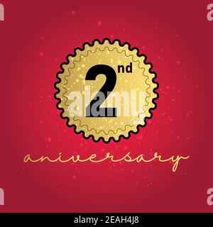 2 years anniversary. Elegant anniversary design. 2 years logo. Stock Vector