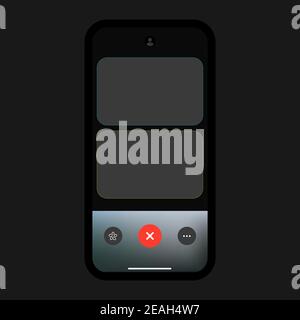 Conference call smartphone interface vector template. Mobile app page ...